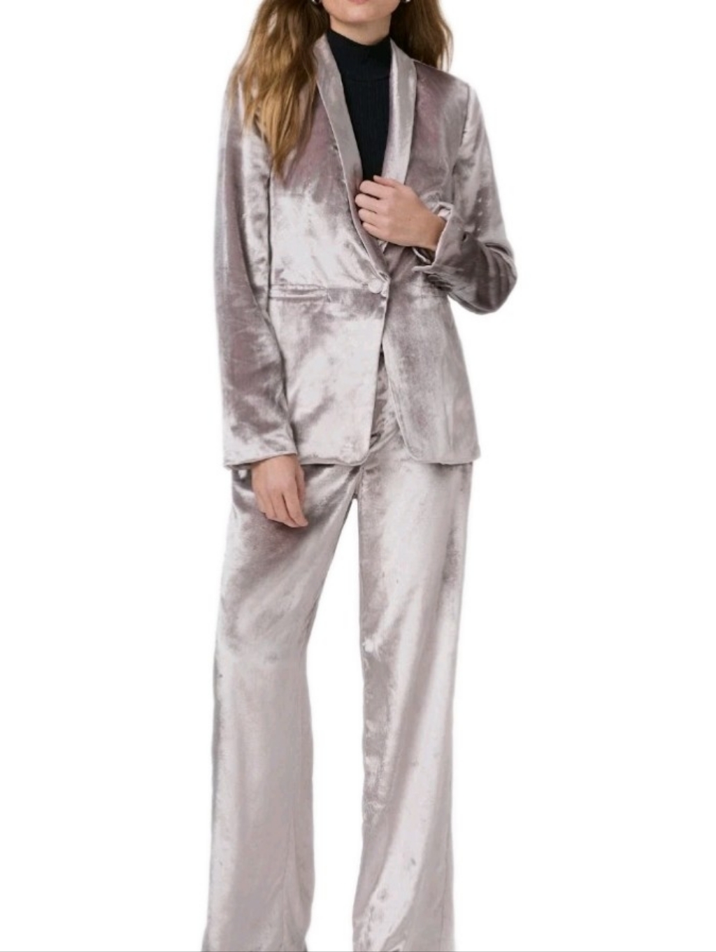 Paige Gray Pewter Kriselle Velvet Blazer Msrp $429